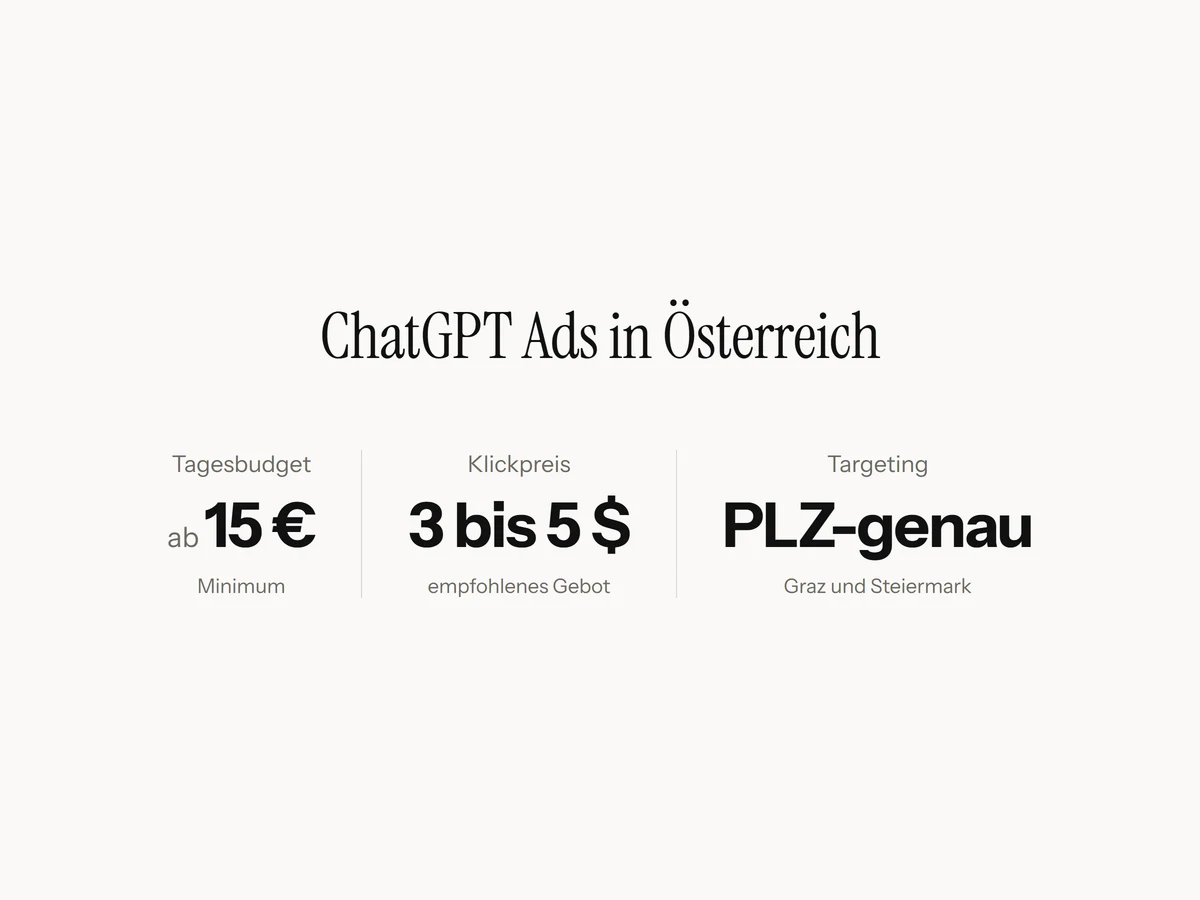 ChatGPT Ads in Österreich: Kosten, Targeting, Praxis | PA Digital