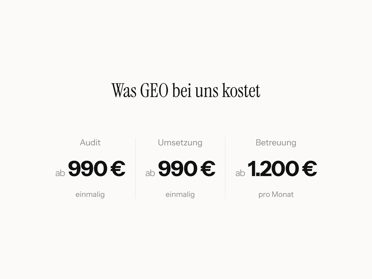 Was kostet eine GEO Agentur? Preise und Leistungen | PA Digital